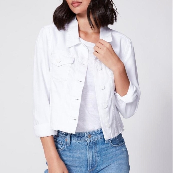 Paige Vivienne This Sh*t Is Bananas Custom Relaxed Cropped Denim Jacket White L - Picture 15 of 15